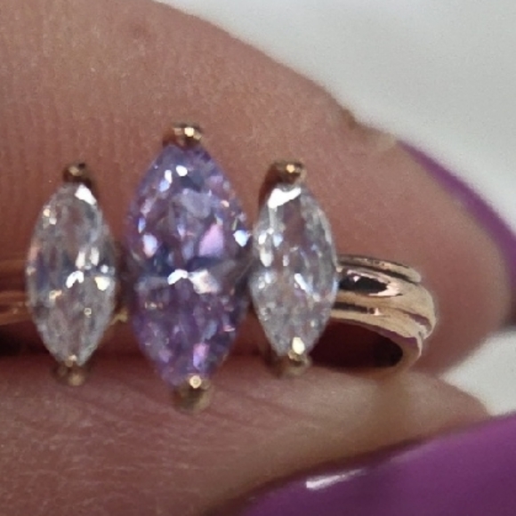 Elegant‎ Purple and Rose Gold Women's Ring - Picture 2 of 6